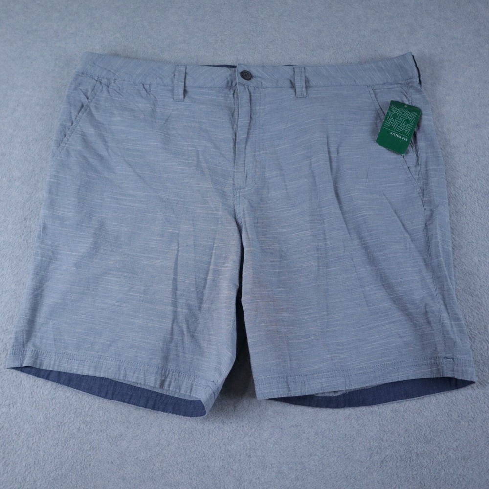 Flag‎ & Anthem Shorts Mens 42 Chino Golf Casual Stretch Flex Flat Front Blue